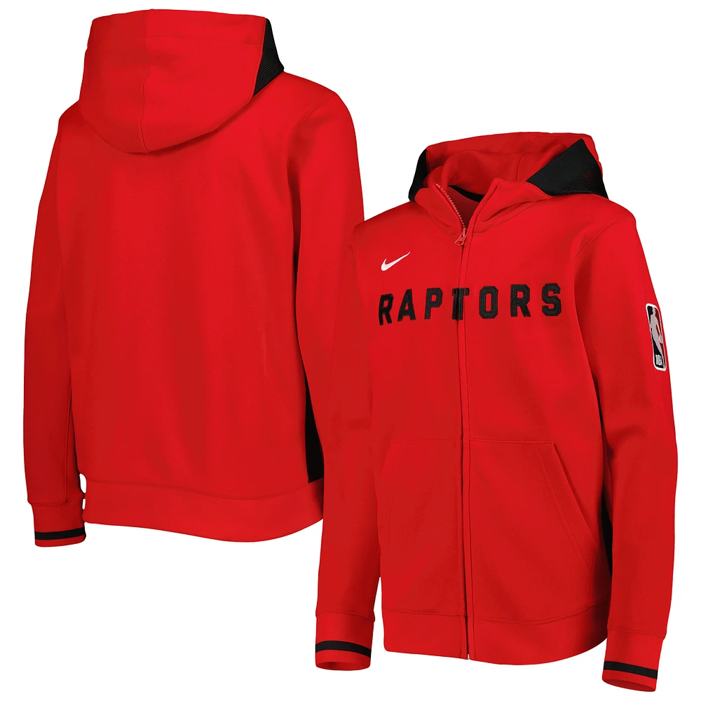 Youth Nike Red Toronto Raptors Courtside Showtime Performance Full-Zip Hoodie