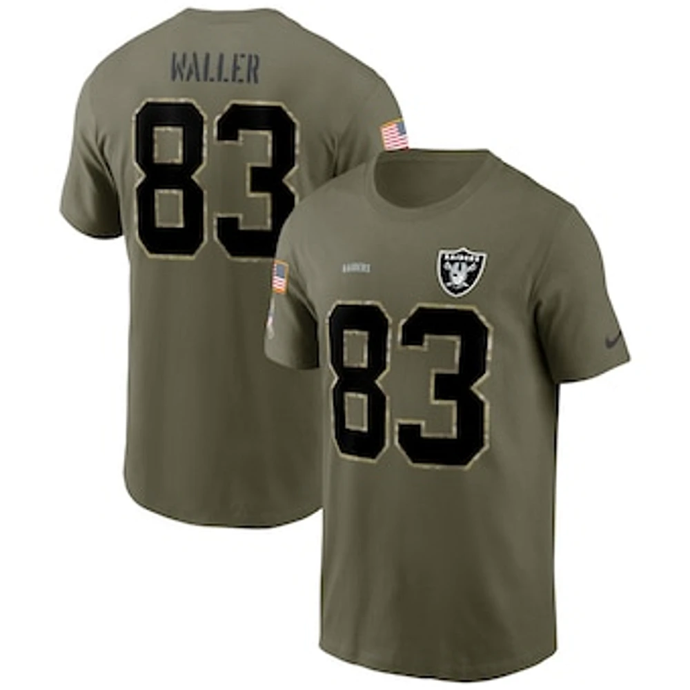 Men's Nike Darren Waller Olive Las Vegas Raiders Salute To Service Name & Number T-Shirt