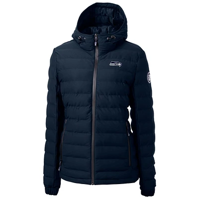 Women's Cutter & Buck Navy Seattle Seahawks Mission Ridge Repreve Full-Zip Puffer Jacket