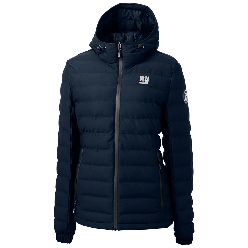 Women's Cutter & Buck Navy New York Giants Mission Ridge Repreve Full-Zip Puffer Jacket