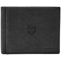 Men's Fossil Black UChicago Maroons Leather Ingram RFID Flip ID Bifold Wallet