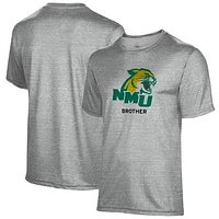 Men's Gray Northern Michigan Wildcats Brother Name Drop T-Shirt