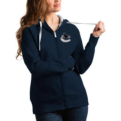 Women's Antigua Navy Vancouver Canucks Team Victory Full-Zip Hoodie