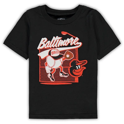 Toddler Black Baltimore Orioles On the Fence T-Shirt