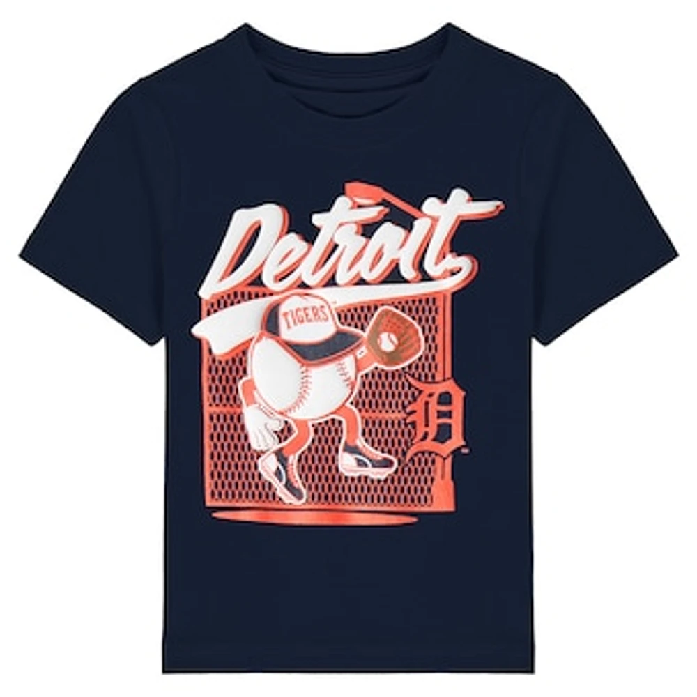 Toddler Navy Detroit Tigers On the Fence T-Shirt