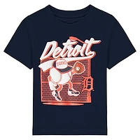 Toddler Navy Detroit Tigers On the Fence T-Shirt