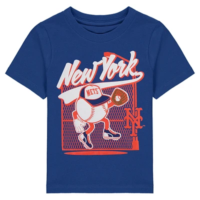 Toddler Royal New York Mets On the Fence T-Shirt