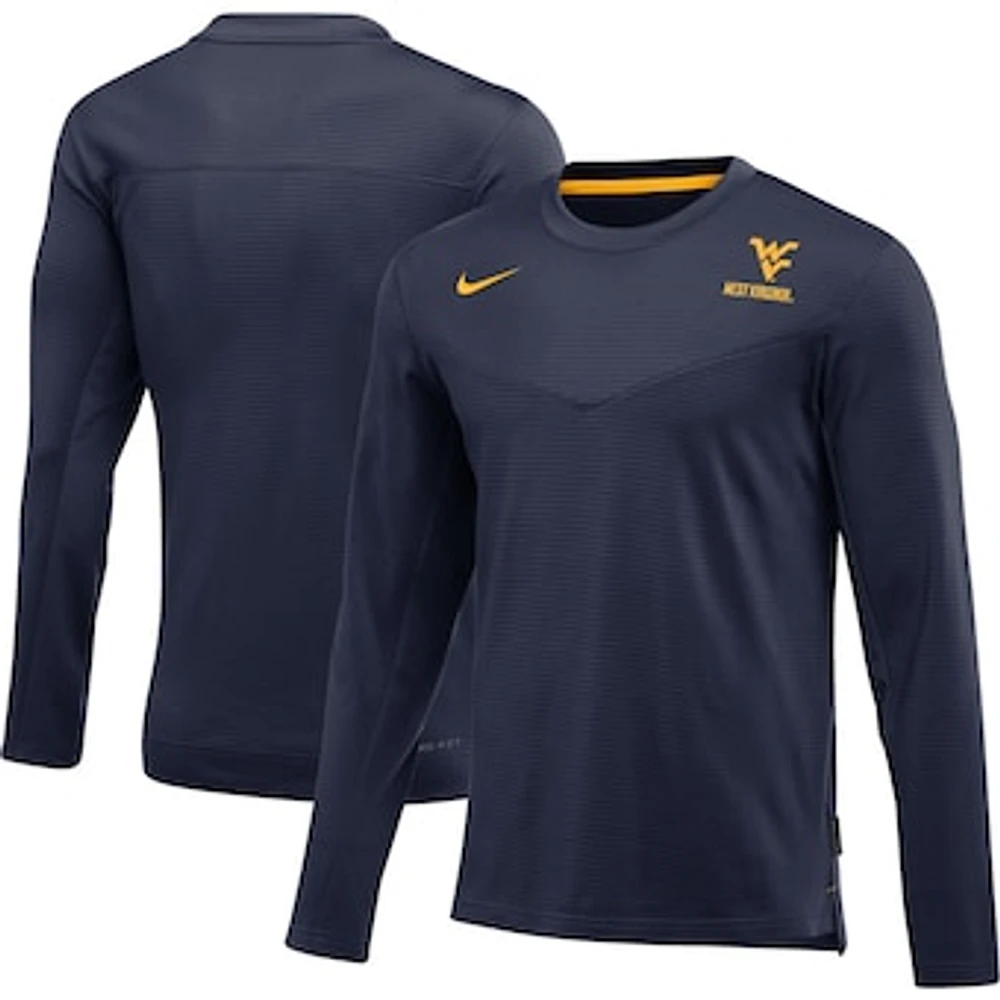 Men's Nike Navy West Virginia Mountaineers 2022 Game Day Sideline Performance Long Sleeve T-Shirt