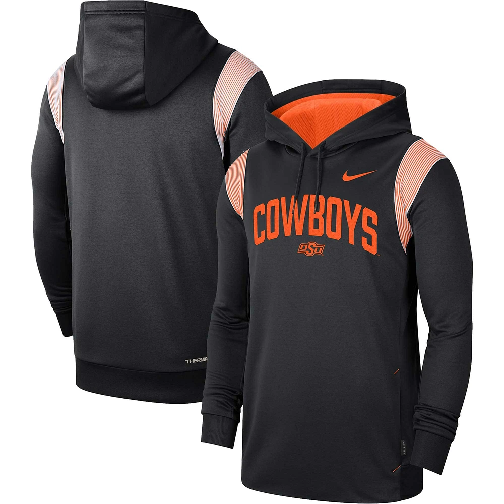 Men's Nike Black Oklahoma State Cowboys 2022 Game Day Sideline Performance Pullover Hoodie