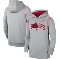 Men's Nike Gray Oklahoma Sooners 2022 Game Day Sideline Performance Pullover Hoodie