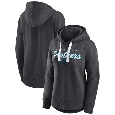 Women's Fanatics Heather Charcoal Carolina Panthers Set To Fly Pullover Hoodie