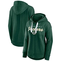 Women's Fanatics Heather Green Green Bay Packers Set To Fly Pullover Hoodie