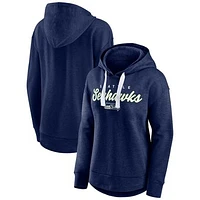 Women's Fanatics Heather College Navy Seattle Seahawks Set To Fly Pullover Hoodie