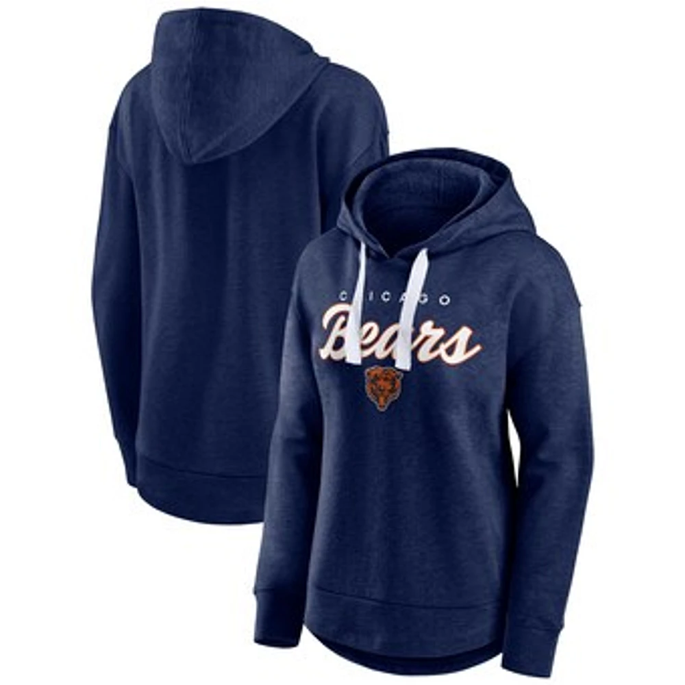 Women's Fanatics Heather Navy Chicago Bears Set To Fly Pullover Hoodie