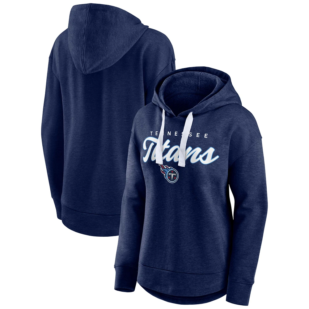 Women's Fanatics Heather Navy Tennessee Titans Set To Fly Pullover Hoodie