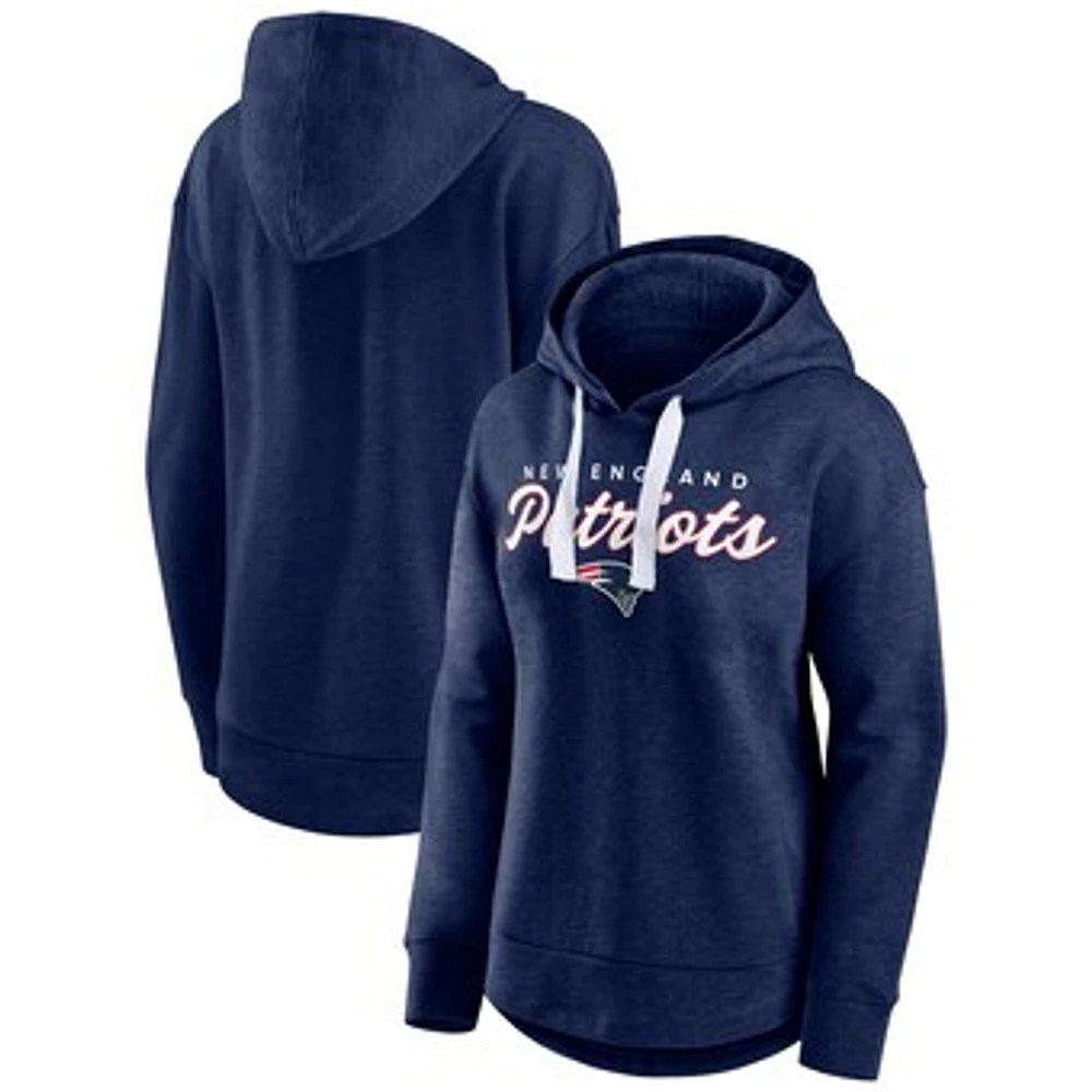 Women's Fanatics Heather Navy New England Patriots Set To Fly Pullover Hoodie