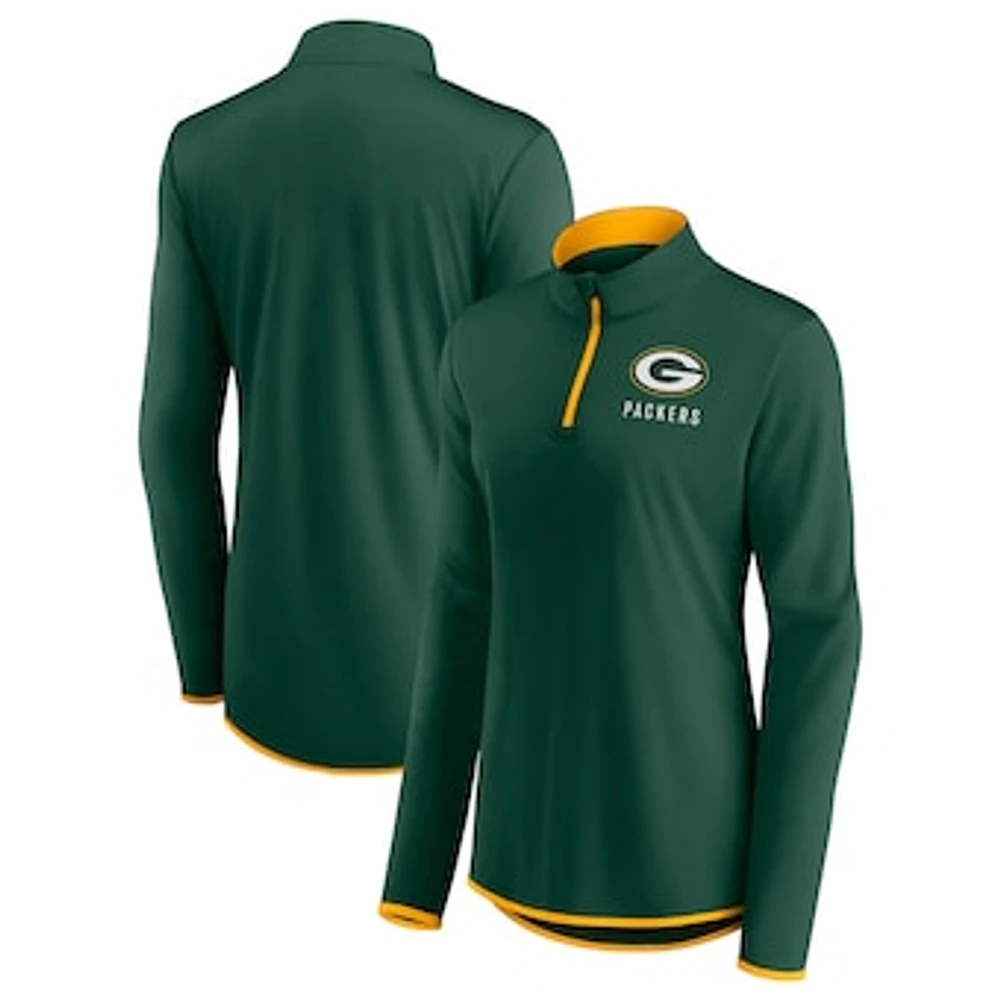 Women's Fanatics Green Green Bay Packers Worth the Drive Quarter-Zip Top