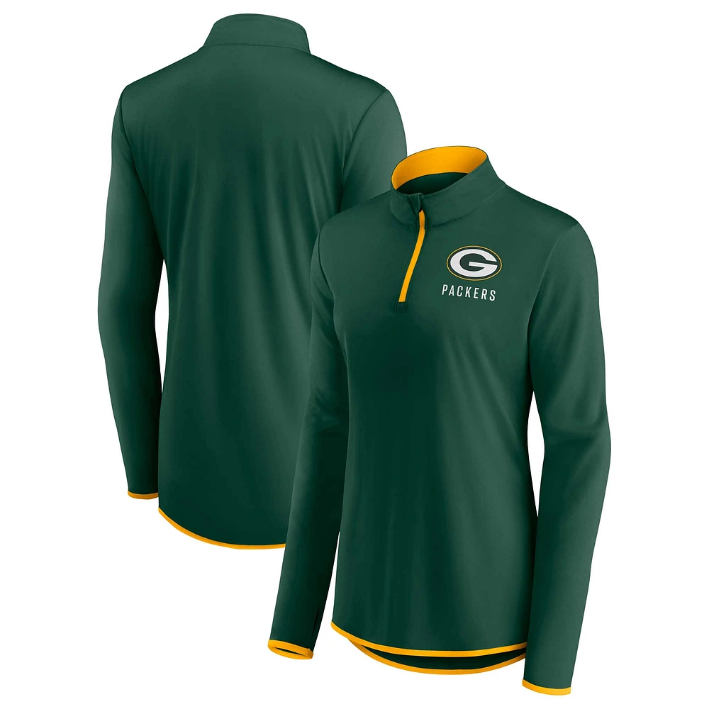 Women's Fanatics Green Green Bay Packers Worth the Drive Quarter-Zip Top