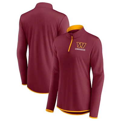 Women's Fanatics Burgundy Washington Commanders Worth the Drive Quarter-Zip Top