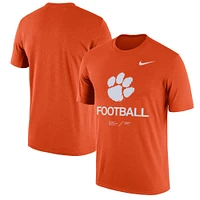 Men's Nike Heathered Orange Clemson Tigers Team Football Legend Performance T-Shirt