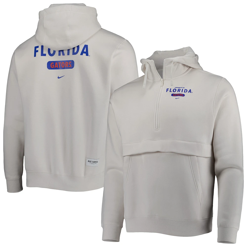 Men's Nike Natural Florida Gators Team Stack Club Half-Zip Hoodie