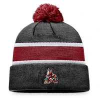 Men's Fanatics Black/Garnet Arizona Coyotes Breakaway Cuffed Knit Hat with Pom