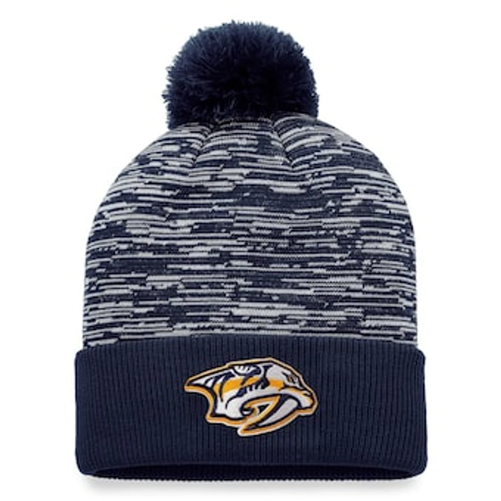 Men's Fanatics Navy Nashville Predators Defender Cuffed Knit Hat with Pom