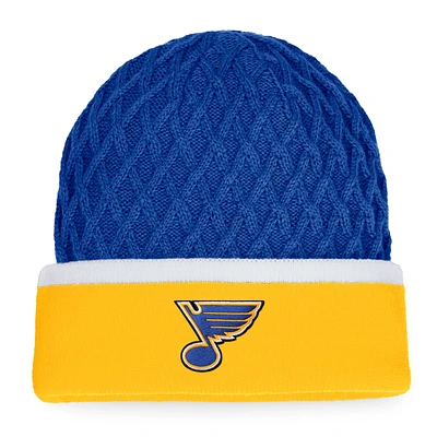 Men's Fanatics Gold/Blue St. Louis Blues Iconic Striped Cuffed Knit Hat