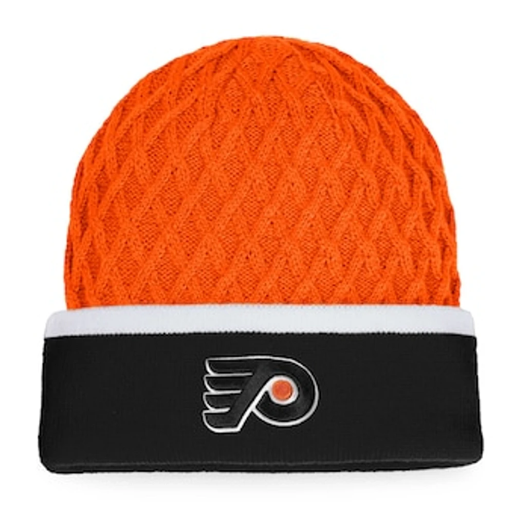 Men's Fanatics  Orange/Black Philadelphia Flyers Iconic Striped Cuffed Knit Hat