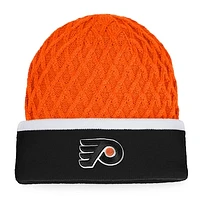 Men's Fanatics  Orange/Black Philadelphia Flyers Iconic Striped Cuffed Knit Hat