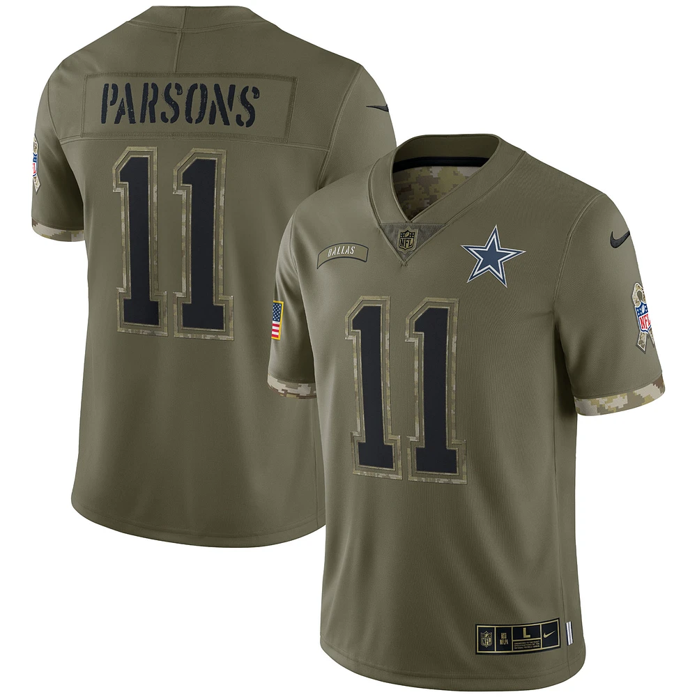 Men's Nike Micah Parsons Olive Dallas Cowboys Salute To Service Limited Jersey