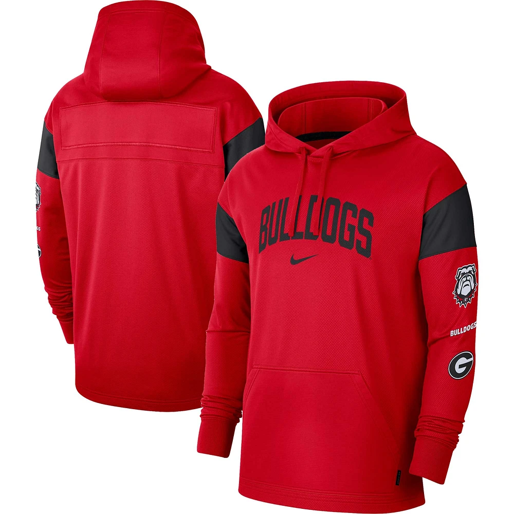 Men's Nike Red Georgia Bulldogs Jersey Performance Pullover Hoodie