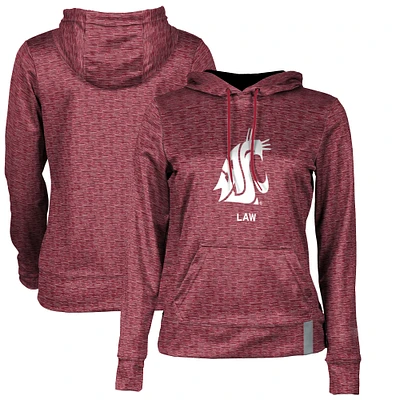 Women's Crimson Washington State Cougars Law Pullover Hoodie