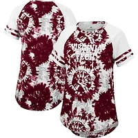 Women's Colosseum Maroon/White Virginia Tech Hokies Annie Oversized Tie-Dye Raglan T-Shirt