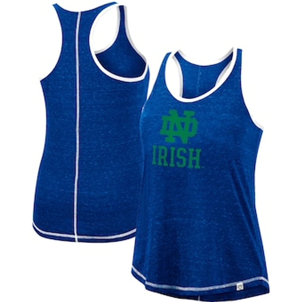 Women's Colosseum Heathered Navy Notre Dame Fighting Irish Circus Wedding Racerback Tank Top