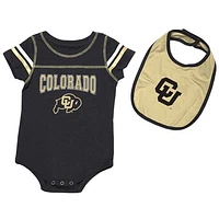 Newborn & Infant Colosseum Black Colorado Buffaloes Chocolate Bodysuit & Bib Set