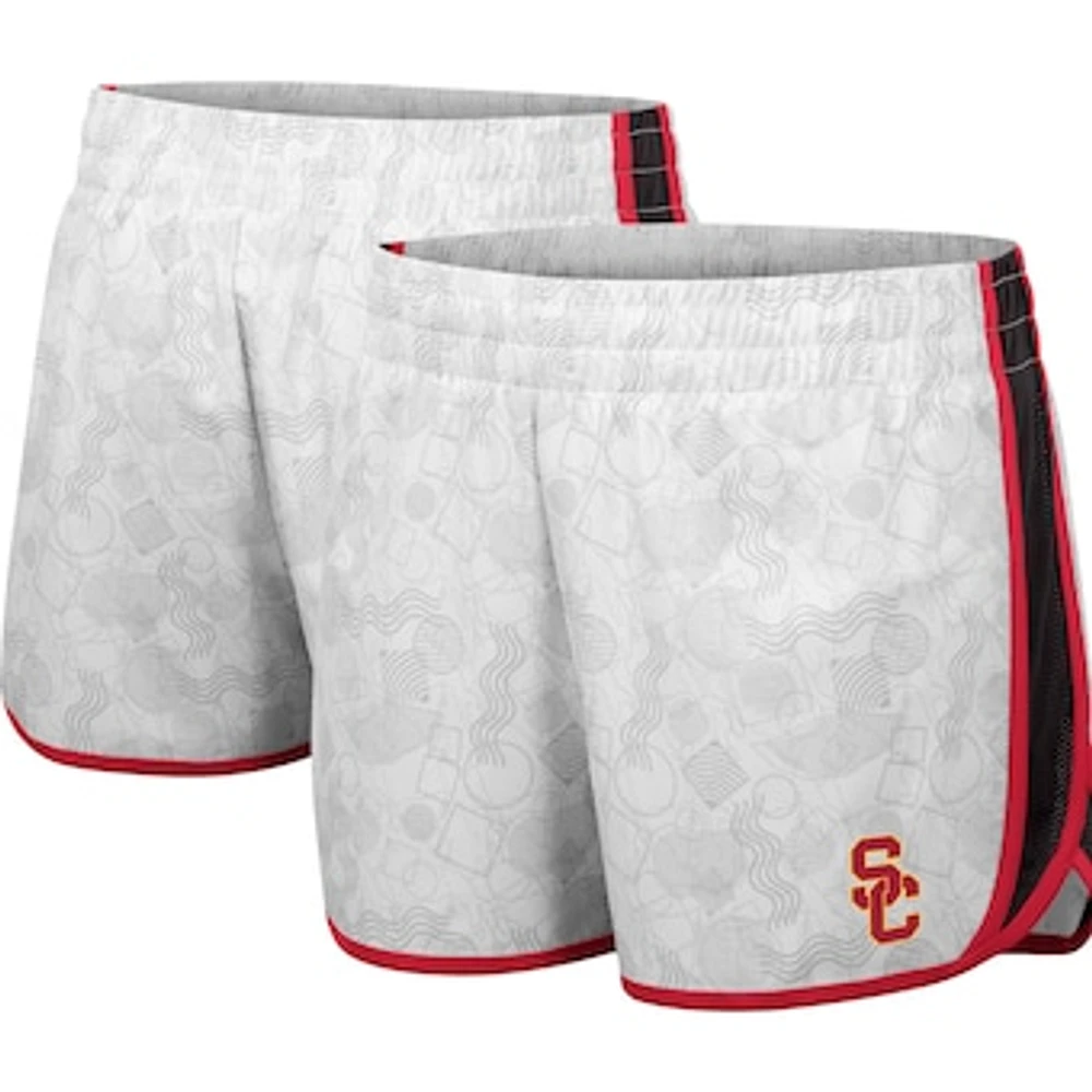 Women's Colosseum White USC Trojans The Plastics Geo Print Shorts