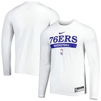 Men's Nike White Philadelphia 76ers 2022/23 Legend On-Court Practice Performance Long Sleeve T-Shirt