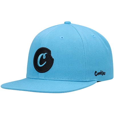 Men's Cookies Blue C-Bite Solid Snapback Hat