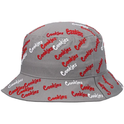 Men's Cookies Gray Triple Beam Allover Print Bucket Hat