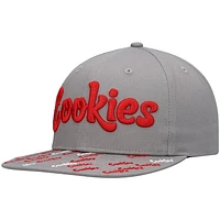 Men's Cookies Gray Triple Beam Snapback Hat