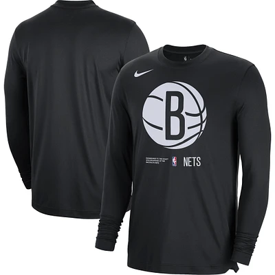 Men's Nike Black Brooklyn Nets Pre-Game Shooting Performance Long Sleeve T-Shirt