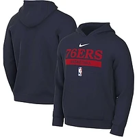 Men's Nike Navy Philadelphia 76ers 2022/23 Spotlight On-Court Practice Performance Pullover Hoodie