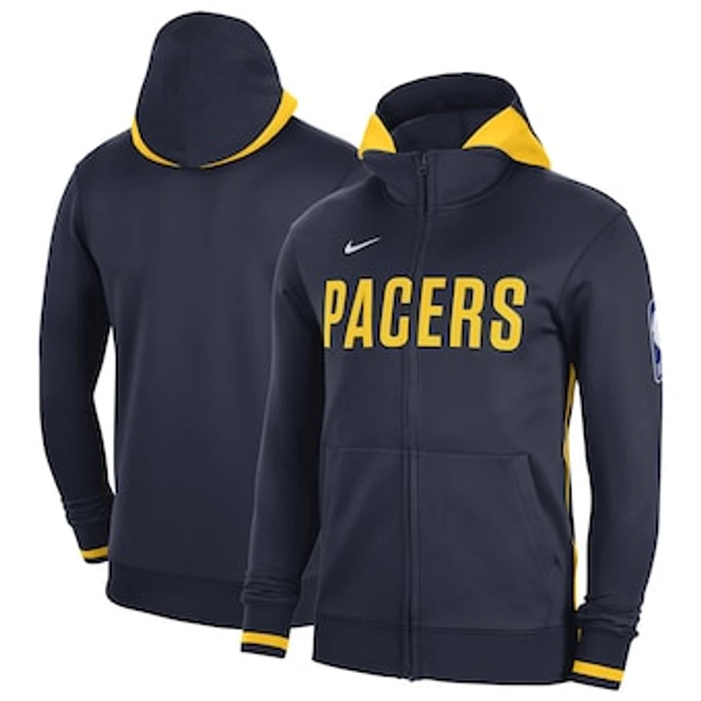 Men's Nike Navy Indiana Pacers Authentic Showtime Performance Full-Zip Hoodie