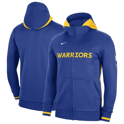 Men's Nike Royal Golden State Warriors Authentic Showtime Performance Full-Zip Hoodie