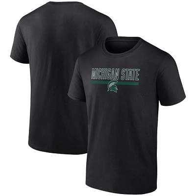 Men's Fanatics Black Michigan State Spartans Classic Inline Team T-Shirt