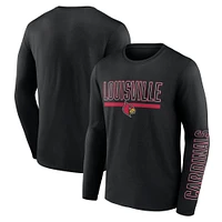 Men's Fanatics Black Louisville Cardinals Modern Two-Hit Long Sleeve T-Shirt