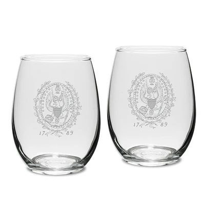 Georgetown Hoyas 2-Piece 15oz. Stemless Wine Glass Set