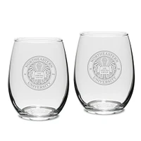 Northeastern Huskies 2-Piece 15oz. Stemless Wine Glass Set