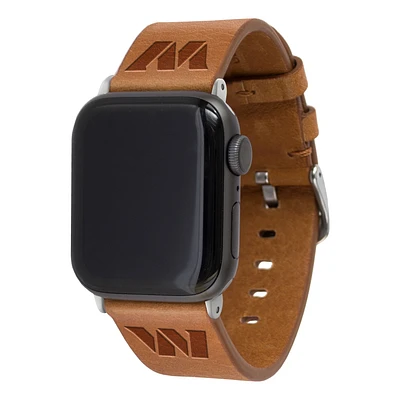 Tan Washington Commanders Leather Apple Watch Band